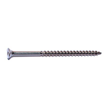 Buildright Deck Screw, #10 x 3-1/2 in, 18-8 Stainless Steel, Flat Head, Square Drive, 275 PK 08564
